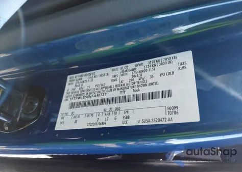 2022 Ford F-150 Xl from USA, damaged, VIN 1FTFW1E58NFA40737